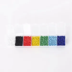 7-Gitter-Box mit bunten 2/3/4mm Glasperlen für die DIY-Schmuckherstellung und Basteln