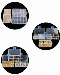 Detailansicht des Schmucksets mit Karabinern und Binderingen in verschiedenen Farben im Set