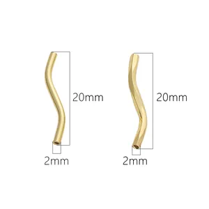 20mm 14K gold filled S-shaped curved tube beads for DIY bracelet jewelry making