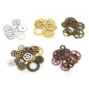 Steampunk tandwielhangers in goud, zilver en brons voor DIY-sieraden maken