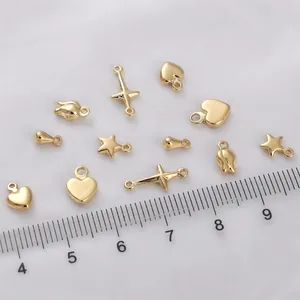 Détails des breloques étoile et cœur en or 14K pour la création de bijoux DIY