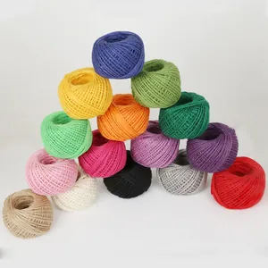 Set of 15 colorful natural jute twine balls for DIY crafts and decorative gift packaging