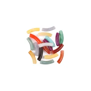 Colorful acrylic curved noodle beads for DIY handmade bracelet and earring jewelry making