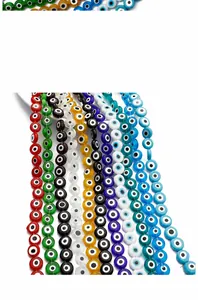Platte ronde boze oog glaskralen voor DIY sieraden in diverse levendige kleuren