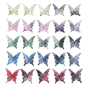 Perles Papillon en Acrylique Iridescent Couleur AB Dégradé Translucide Breloques Papillon Pour DIY Bracelet Collier Création de Bijoux
