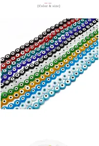 Platte ronde glazen kralen met boze oog in diverse kleuren voor DIY-sieraden maken