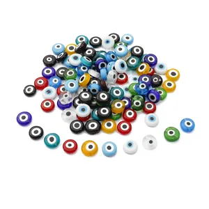 Platte ronde glazen Evil Eye kralen in diverse kleuren voor DIY sieraden maken