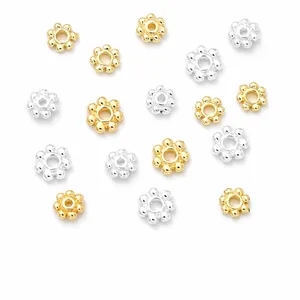 14K gold plated snowflake spacer beads for handmade DIY jewelry making accessories