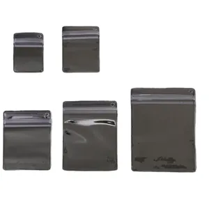 Set mit 5 schwarzen, lichtdurchlässigen PVC-Beuteln, wasserdicht mit Verschluss und Loch
