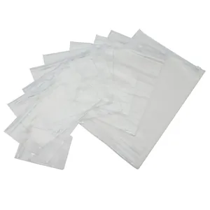 Various sizes of transparent PVC zipper storage bags with white slider seal closure