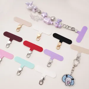 Bunte T-förmige Handy-Lanyard-Tabs aus Oxford-Stoff mit gold- und silbernen Metall-D-Ringen
