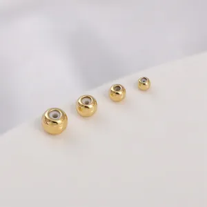Macro view of 14K gold filled spacer beads with silicone core for DIY jewelry making