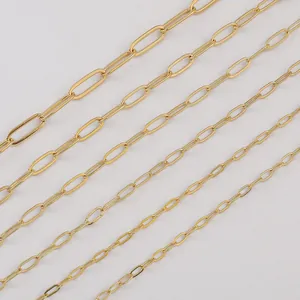 Confronto dettagliato di cinque catene a maglia piatta in oro 14K in varie dimensioni