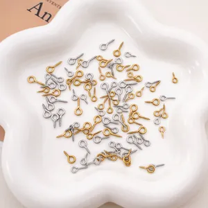 Tornillos de ojo de acero inoxidable oro y plata para creación de joyas DIY y artesanía