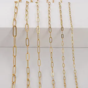 Sei diverse dimensioni di catene a graffetta placcate oro 14K per gioielli fai-da-te