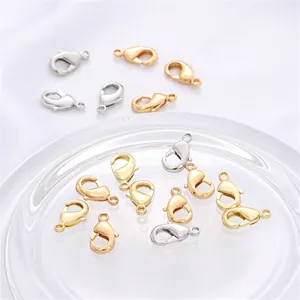 Premium Copper Lobster Clasps Gold Silver Plated Jewelry Connectors For DIY Necklace Bracelet Making Findings Supplies