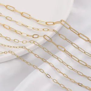 Catena a Graffetta in Lega Placcata Oro 14K DIY Catena a Maglie per Creazione di Collane Bracciali Accessorio Minimalista