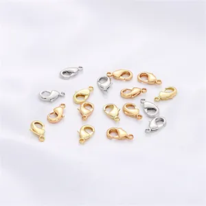 DIY jewelry making supplies: 14K gold plated lobster clasps in gold silver and rose gold