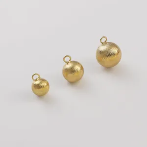 14K vergoldete, gebürstete Kugelanhänger für DIY-Schmuckherstellung in drei Größen