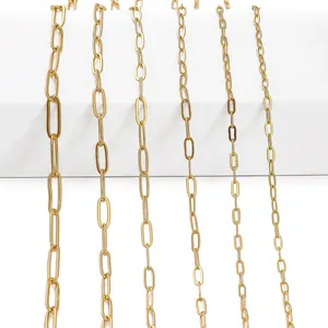 Catene a graffetta piatte in oro 14K in sei dimensioni per creazione di gioielli