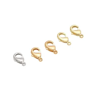 Five 14K gold plated lobster clasps in various metallic finishes for DIY jewelry