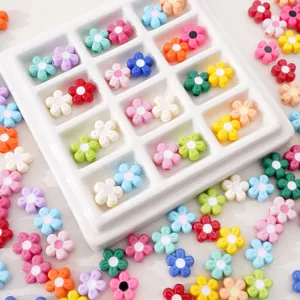 Colorful acrylic flower beads for DIY jewelry and handmade bracelet craft accessories