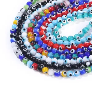 Millefiori Glass Beads Evil Eye Lampwork Loose Beads For DIY Bracelet Necklace Phone Chain Jewelry Making Accessories