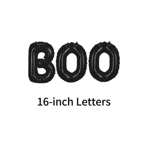 16 inch black foil BOO letter balloons set for Halloween party decorations