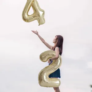 40-inch golden number balloons 4 and 2 for birthday party decoration and photoshoot