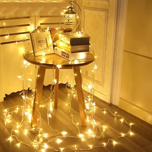 LED Star String Lights Battery Operated Copper Wire Fairy Lights For Bedroom Party Wedding Christmas Indoor Ambient Decoration Lighting