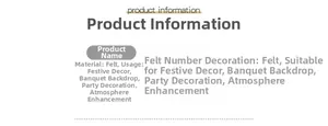 Détails du produit pour les chiffres en feutre pour décoration de fête d'anniversaire