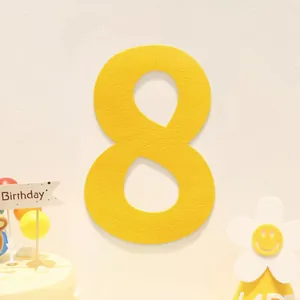 Golden felt number 8 wall decoration for kids birthday party and anniversary backdrops