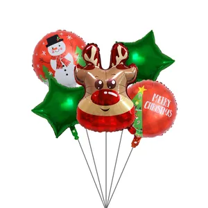 Lot de ballons de Noël avec renne, étoile et bonhomme de neige pour décoration de fête