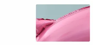 Close-up of pink animal foil balloon showing advanced heat sealing for leak-proof edge