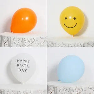 10-piece pack of colorful vintage matte latex party balloons with happy birthday prints