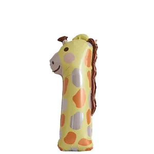 Cartoon giraffe standing aluminum foil balloon for children birthday party decor