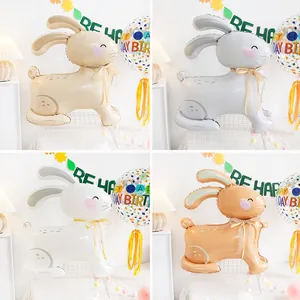 Ballons lapin 4D debout en quatre couleurs pour décorations de fête d'anniversaire