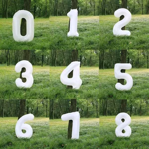 Globo de Número Blanco Grande de Papel de Aluminio Decoración de Fiesta de Cumpleaños Niños Aniversario Picnic Estilo INS