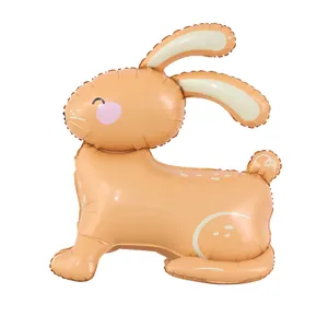 Ballon lapin 4D debout en aluminium pour décoration d'anniversaire et accessoire photo