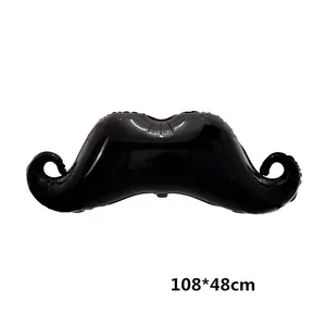 Large 108x48cm black mustache foil balloon for birthday and wedding party decorations