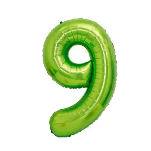 Large 40-inch fruit green number 9 foil balloon for birthday party and festive decoration