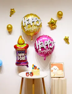 Détail du kit de ballons d'anniversaire de 22 pouces avec bougie et étoiles déco