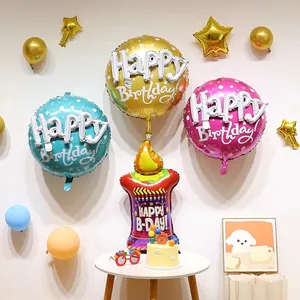 Ballon en Aluminium Happy Birthday Forme de Bougie Décoration de Fête pour Enfants Adultes Célébration Anniversaire