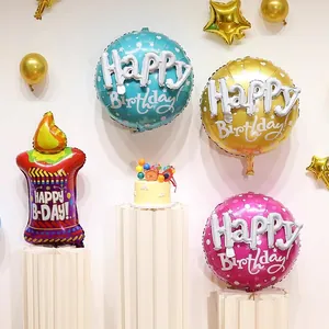 Kit ballons Happy Birthday 22 pouces avec bougie et étoiles pour décoration fête