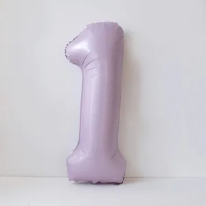 40-inch cream purple number 1 foil balloon for children's birthday party decoration