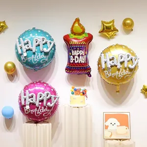 Kit de ballons d'anniversaire 22 pouces en aluminium avec bougies et étoiles décor