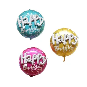 Lot de trois ballons d'anniversaire colorés en bleu sarcelle, or et rose fuchsia