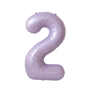 40-inch cream lavender number 2 balloon for baby birthday party scene decoration