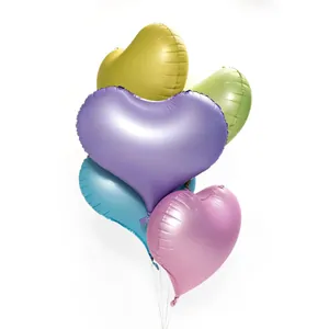 Palloncini a cuore in alluminio opaco da 22 pollici in colori pastello per feste