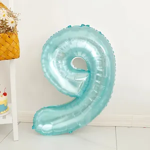 Hellblauer Nummer 9 Kristall-Ballon für Geburtstagsfeiern und Dekorationen